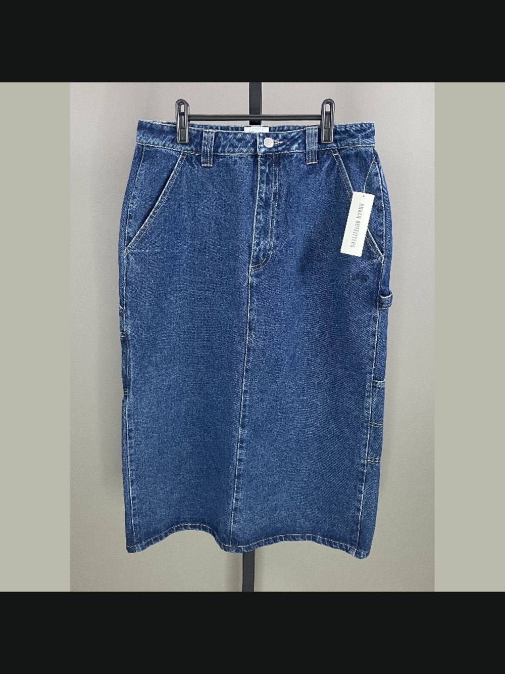 NEW Obey Skirt Womens 30 blue denim cargo midi y2k streetwear summer casual